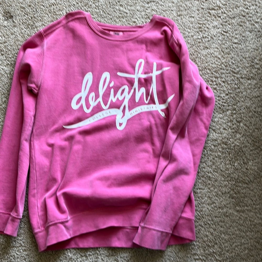 Delight College Ministries women’s comfort colors women’s sweatshirt